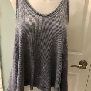 Free People thermal ribbed flowy distressed tank